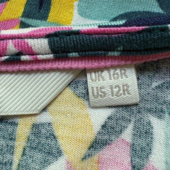 Boden 12R Womens Multicolored Abstract Palm Print Layla Jersey Knee Length Dress - Picture 3 of 16